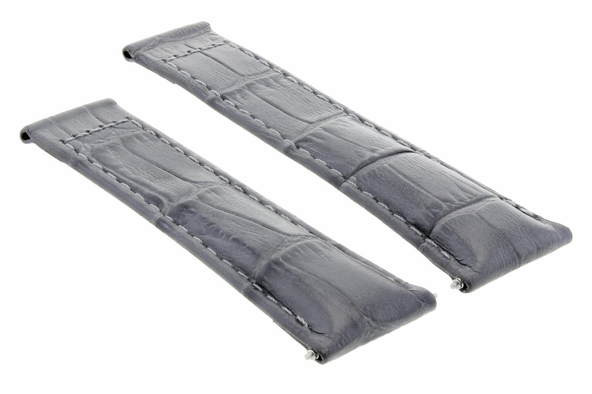 20MM REPLACEMENT LEATHER WATCH BAND STRAP WITH ENDPIECES FOR ROLEX DAYTONA 40MM, Gray (Regular), view 2