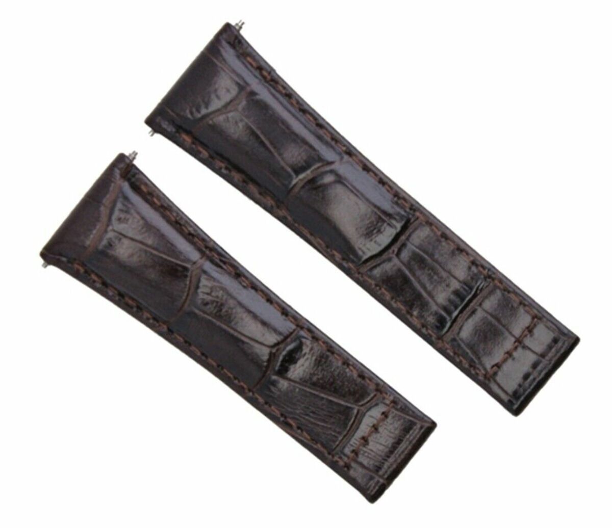 20MM REPLACEMENT LEATHER WATCH BAND STRAP FOR ROLEX SUBMARINER GMT DATEJUST, Dark Brown (Regular)