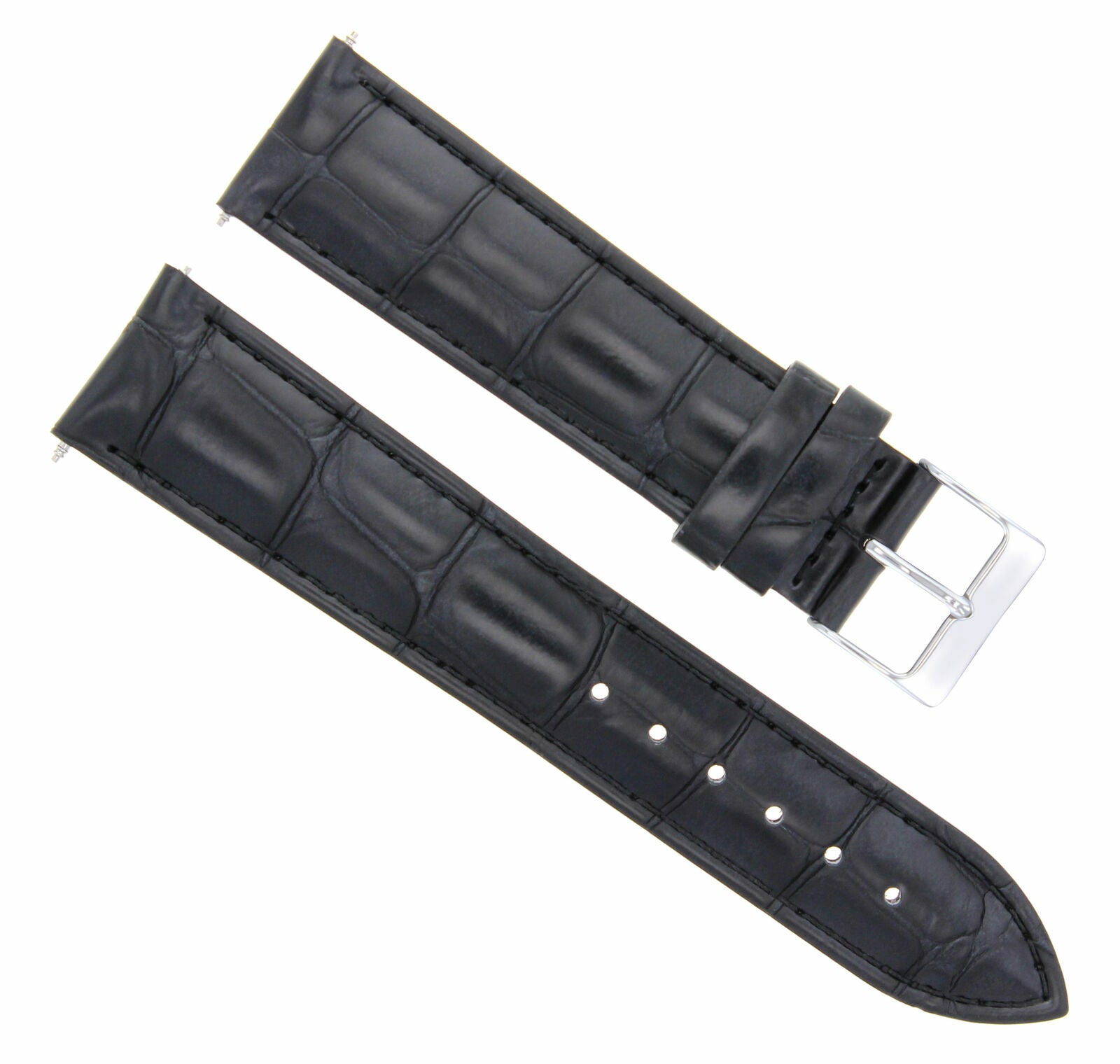 19MM LEATHER WATCH STRAP BAND FOR GIRARD PERREGAUX WATCH BLACK