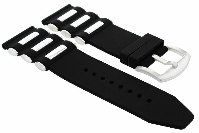 22MM SILICONE RUBBER DIVER WATCH BAND STRAP FOR TAG HEUER FORMULA F1 WATCH BLACK