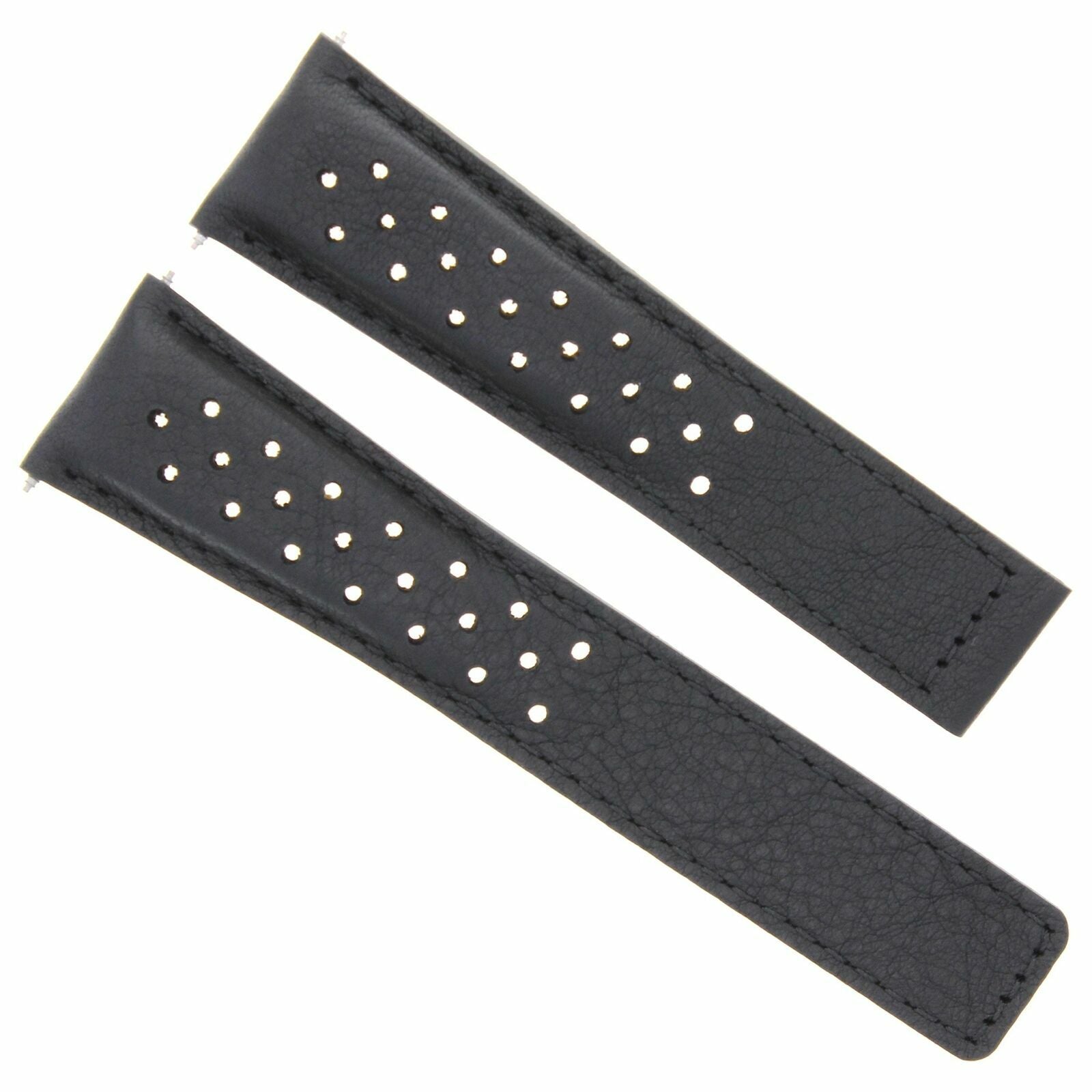 LEATHER STRAP WATCH BAND 20MM FOR TAG HEUER CARRERA 1887 BLACK FIT CLASP FC5048