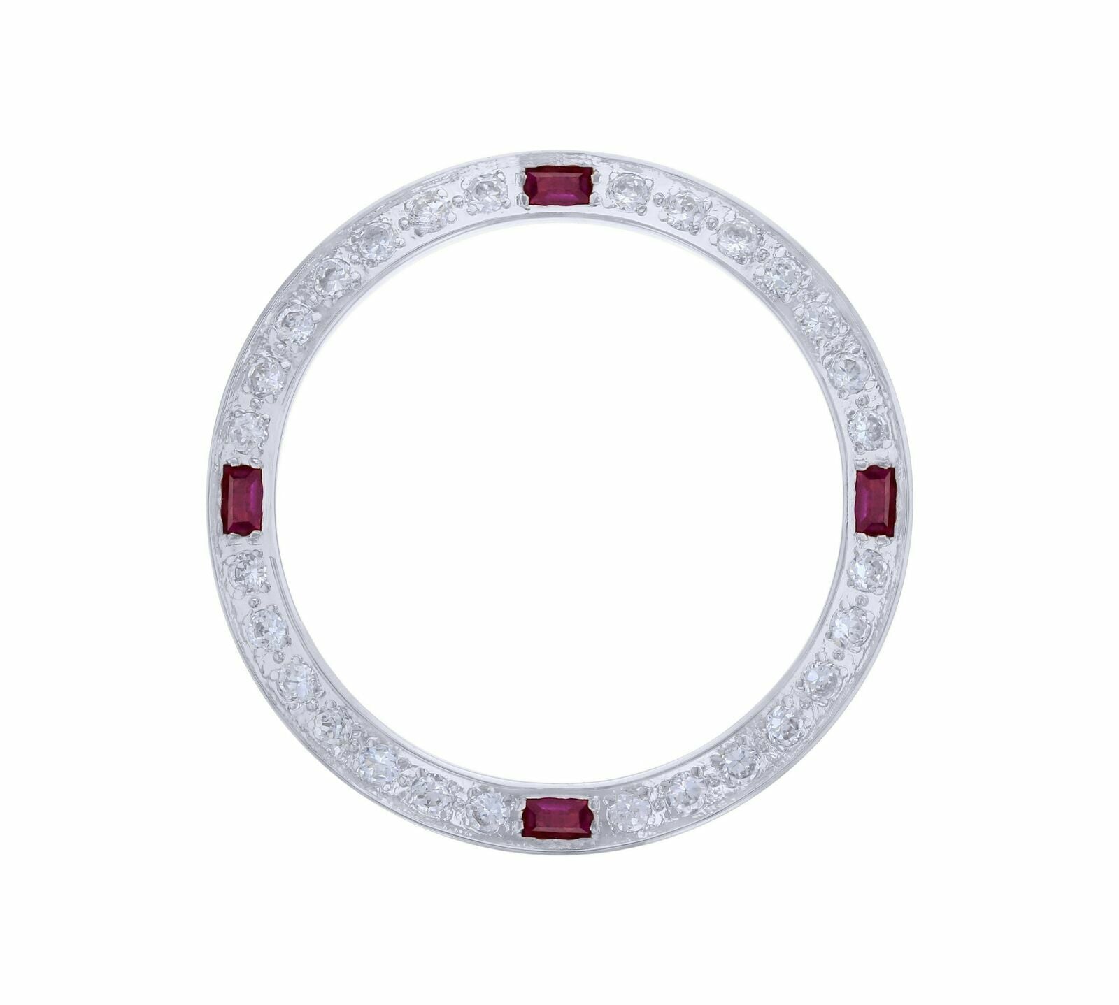 CREATED DIAMOND RUBY BEZEL FOR 26MM ROLEX DATE DATEJUST 6917 6900 LADY WHITE