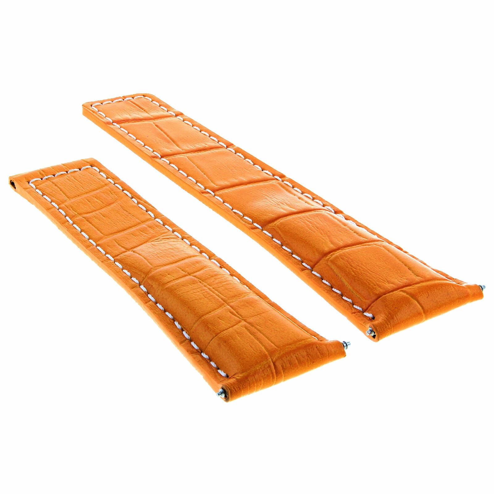 19MM LEATHER BAND STRAP FOR TAG HEUER CARRERA CV2110 TWIN TIMEWATCH ORANGE WS