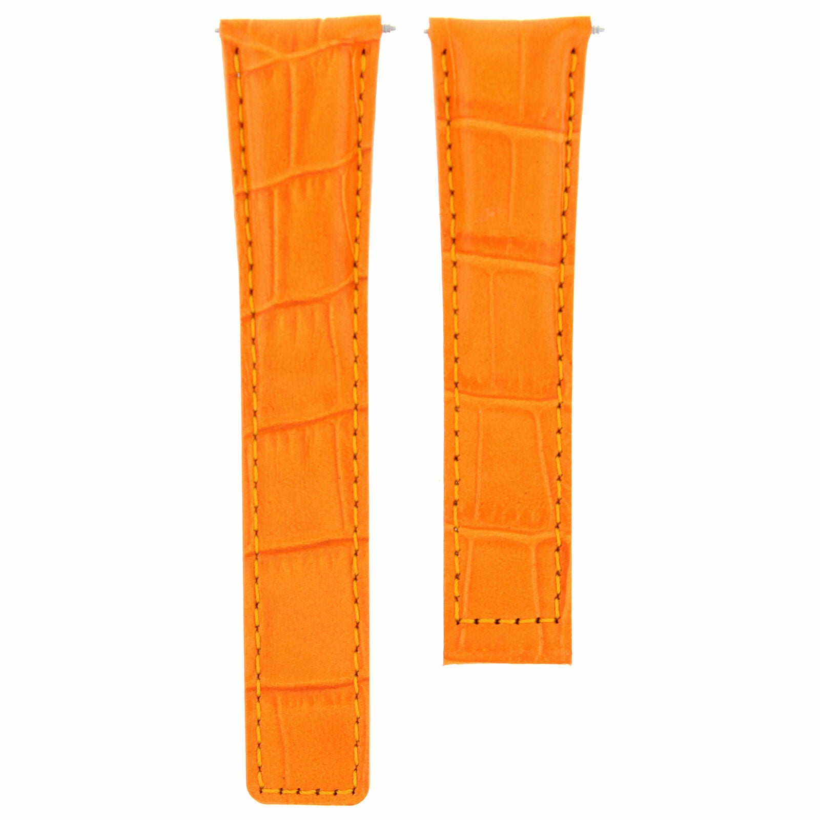 22MM LEATHER BAND STRAP DEPLOYMENT CLASP FOR TAG HEUER MONACO CARRERA F1 ORANGE