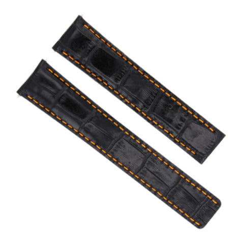 20MM LEATHER WATCH BAND STRAP FIT CARTIER TANK FRANCAISE WATCH + CLASP BLACK OS