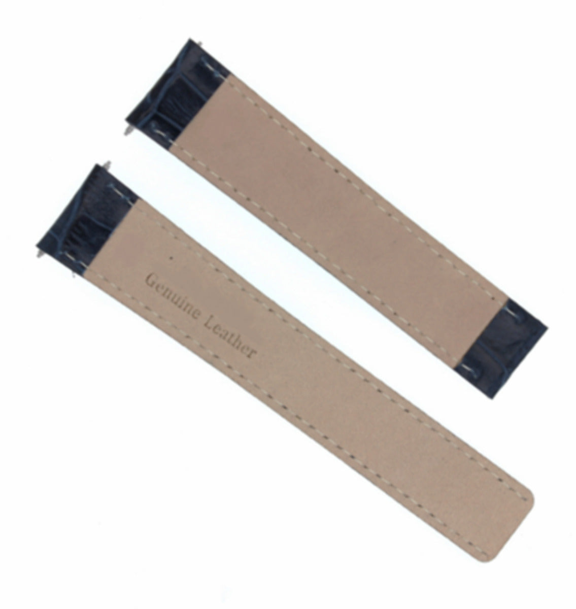 20MM PREMIUM LEATHER WATCH STRAP BAND FOR CARTIER TANK SOLO BLUE WHITE STITCHING