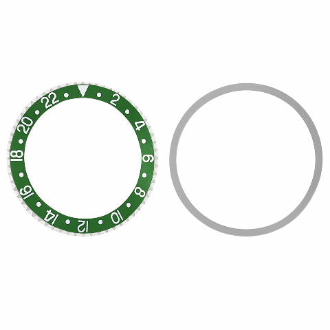 BEZEL & INSERT FOR ROLEX GMT 1670 1675, 16750, 16753 16758  GREEN PLASTIC MODEL