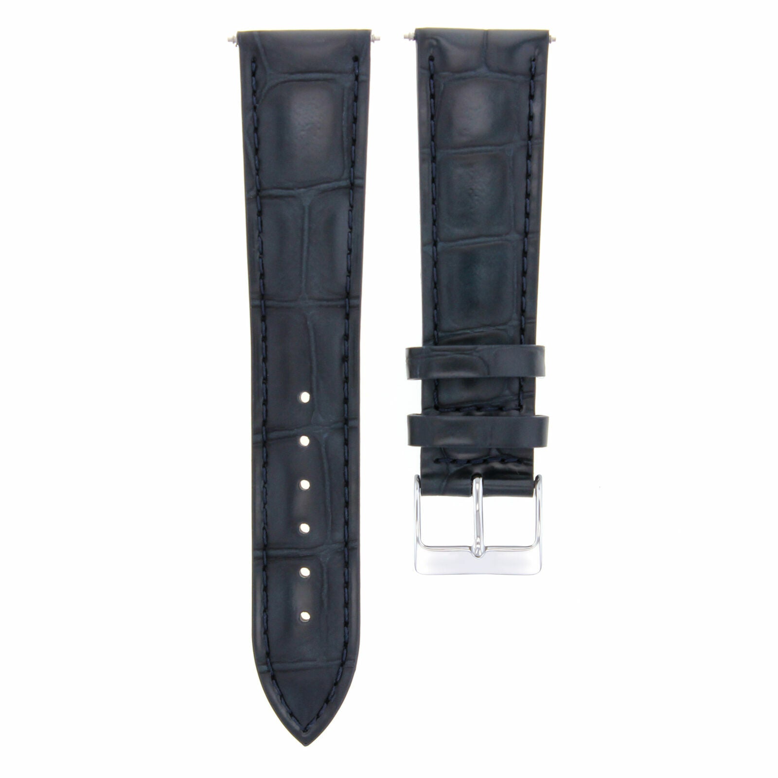 19MM ITALIA GENUINE LEATHER WATCH BAND STRAP FOR BULOVA ACCUTRON WATCH DARK BLUE