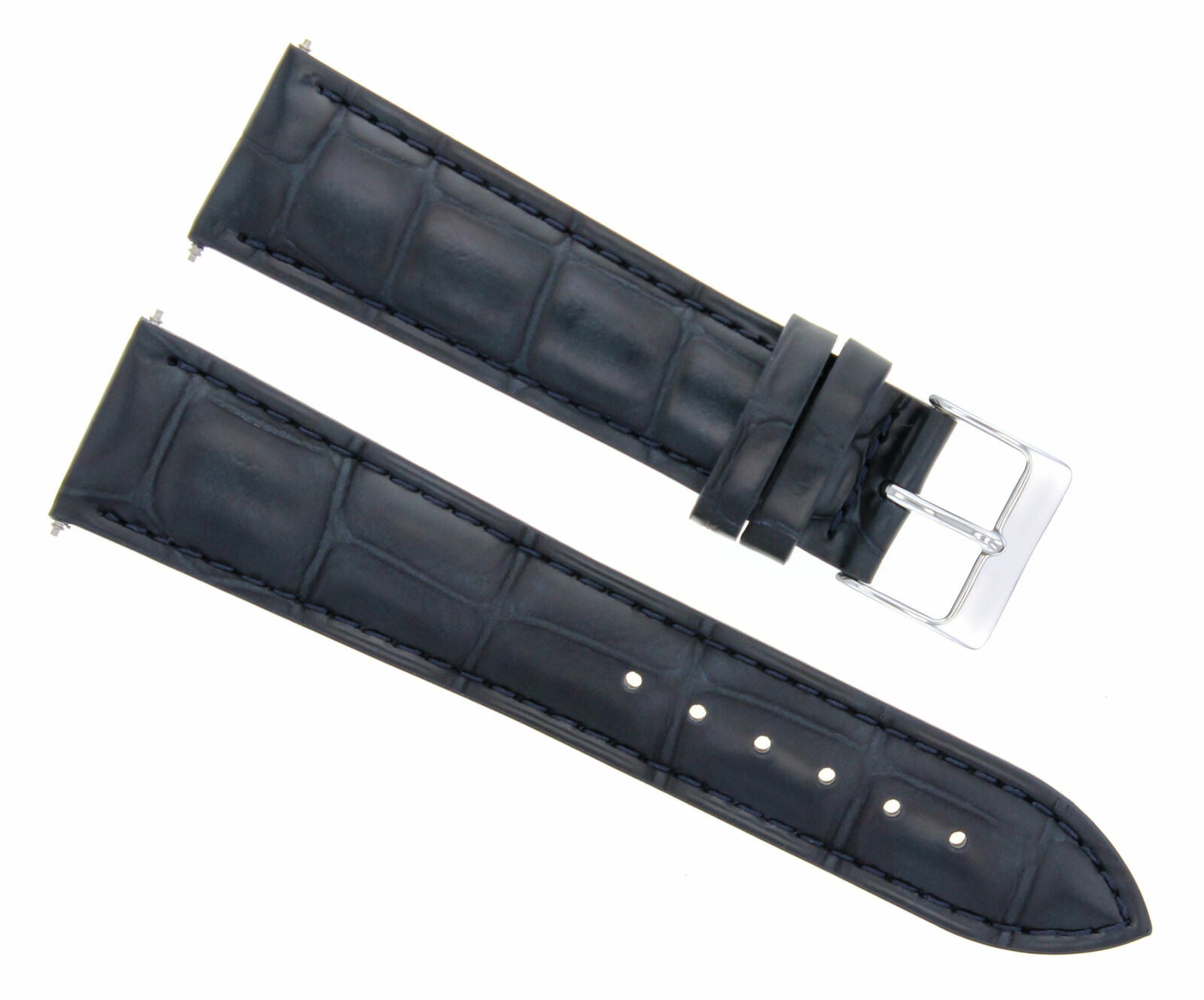 19MM ITALIA GENUINE LEATHER WATCH BAND STRAP FOR BULOVA ACCUTRON WATCH DARK BLUE