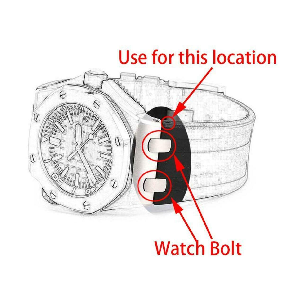 2 +2 TUBE + SCREW FOR LEATHER STRAP BAND AUDEMARS PIGUET ROYAL OAK OFFSHORE 28MM