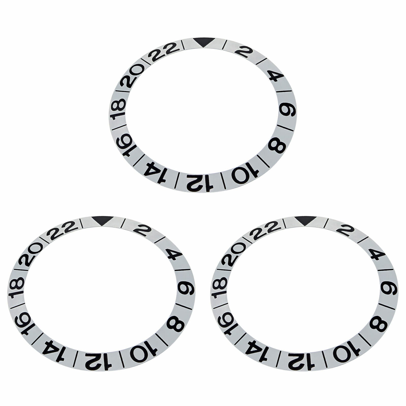 3 BEZEL INSERT GMT FOR OMEGA SEAMASTER PLANET OCEAN 2538.20 SILVER SWISS