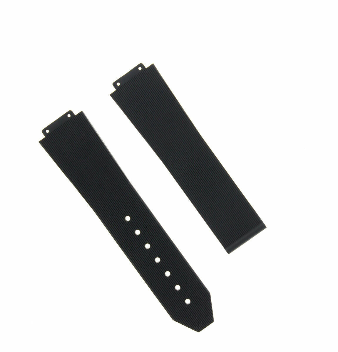 21MM RUBBER WATCH BAND STRAP FOR HUBLOT WATCH + 4 H SCREW DEPLOYMENT CLASP BLACK