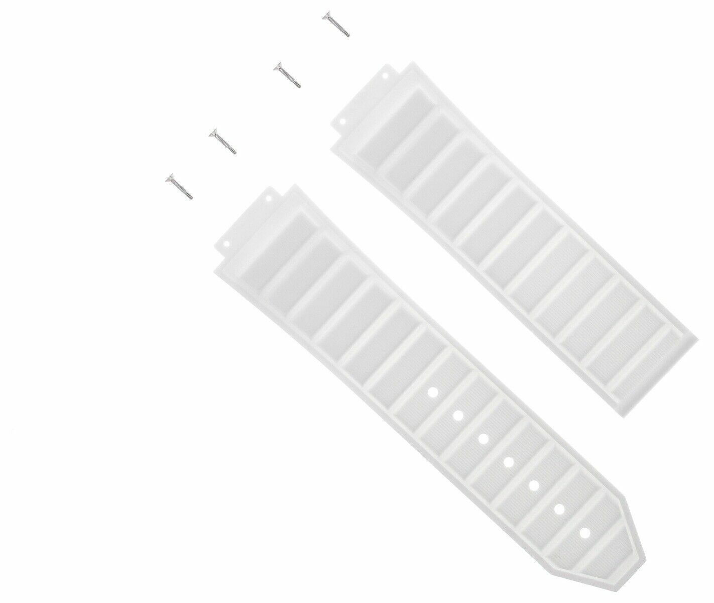 24MM RUBBER BAND STRAP FOR HUBLOT 44-44.5-45MM H BIG BANG WATCH + 4 SCREW WHITE