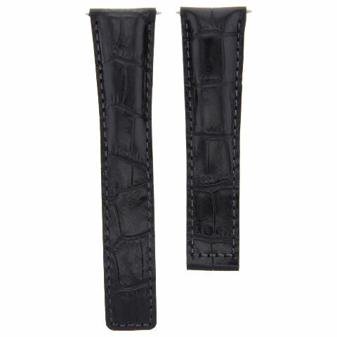 19MM LEATHER STRAP BAND FOR 39MM TAG HEUER CARRERA CV2117 CLASP FIT FC5014 BLACK