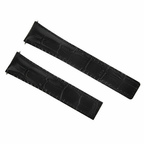 19MM LEATHER STRAP BAND FOR 39MM TAG HEUER CARRERA CV2117 CLASP FIT FC5014 BLACK