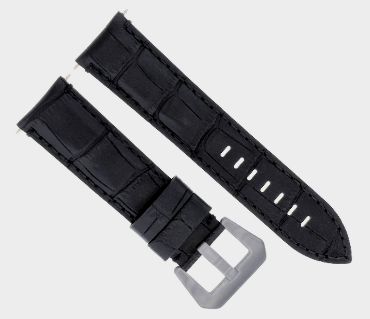 22MM LEATHER WATCH BAND STRAP FOR BREITLING NAVITIMER CHRONOMAT BENTLEY BLACK
