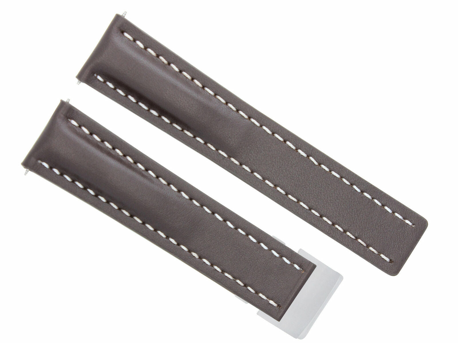 22MM LEATHER WATCH BAND STRAP DEPLOYMENT CLASP FOR BREITLING PILOT BROWN WS