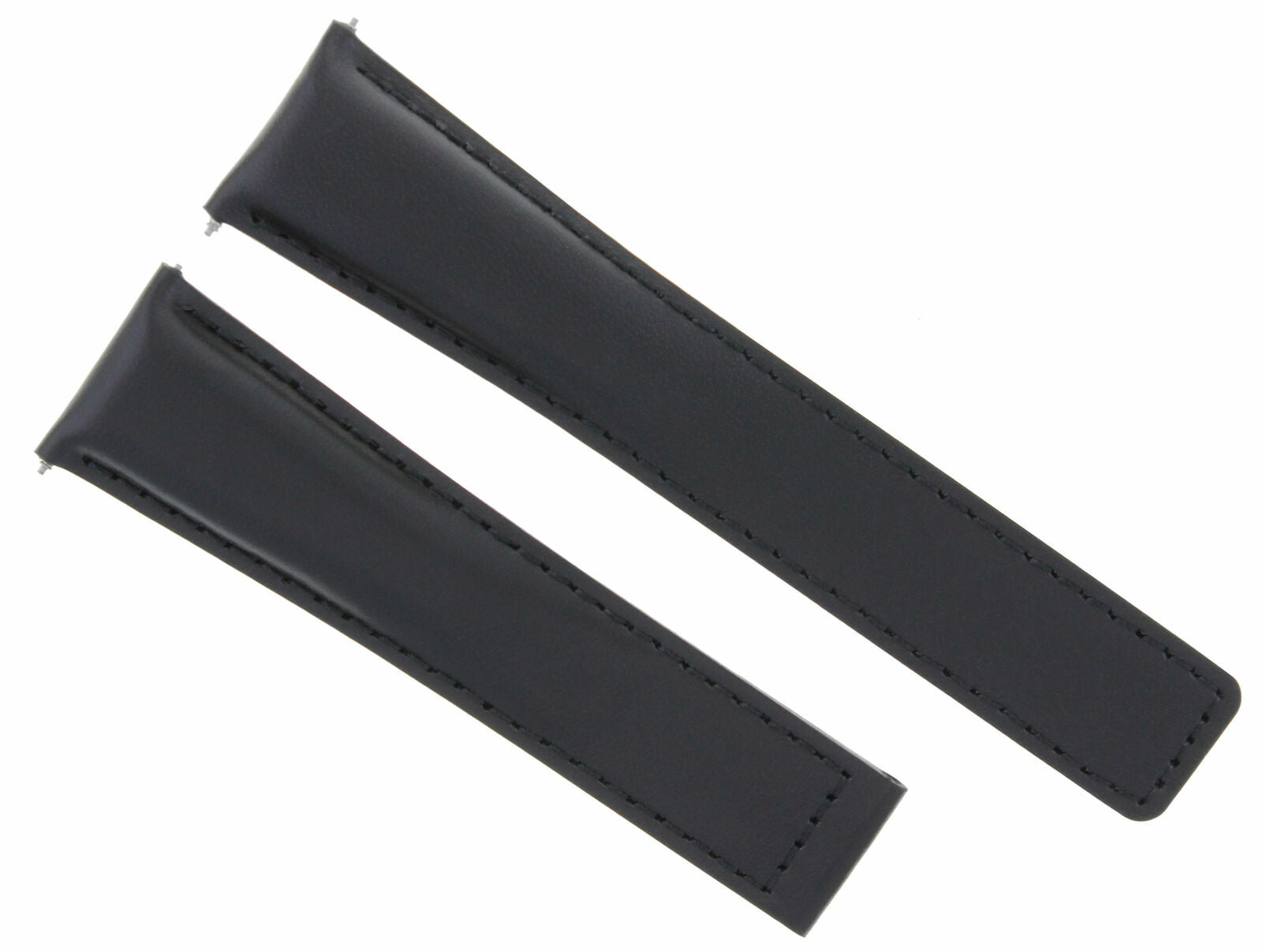LEATHER BAND STRAP SMOOTH FOR DEPLOYMENT CLASP 22/18 TAG HEUER MONACO BLACK