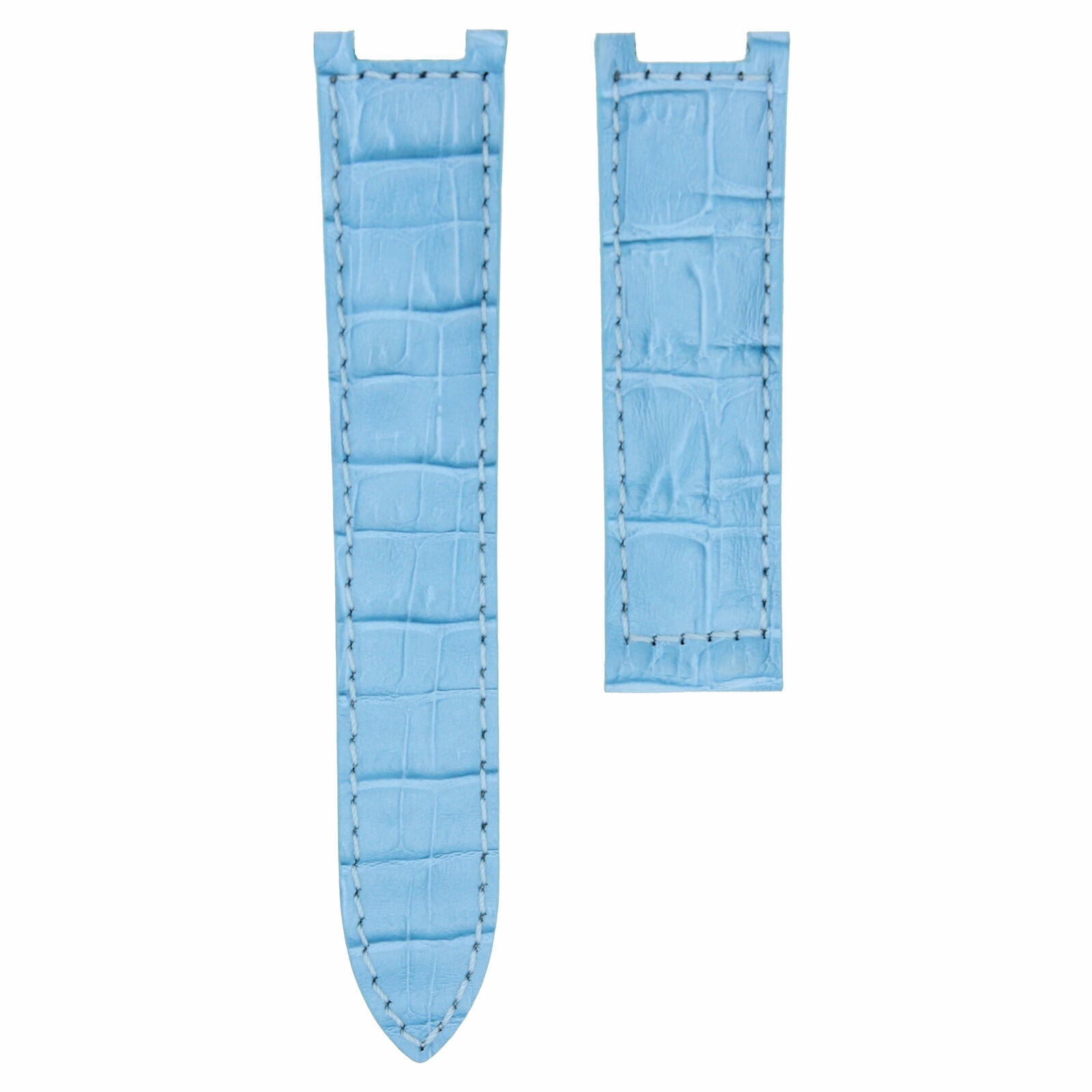 LEATHER WATCH STRAP BAND  FOR CARTIER PASHA 10321033 2113 GMT WATCH 20MM L/BLUE