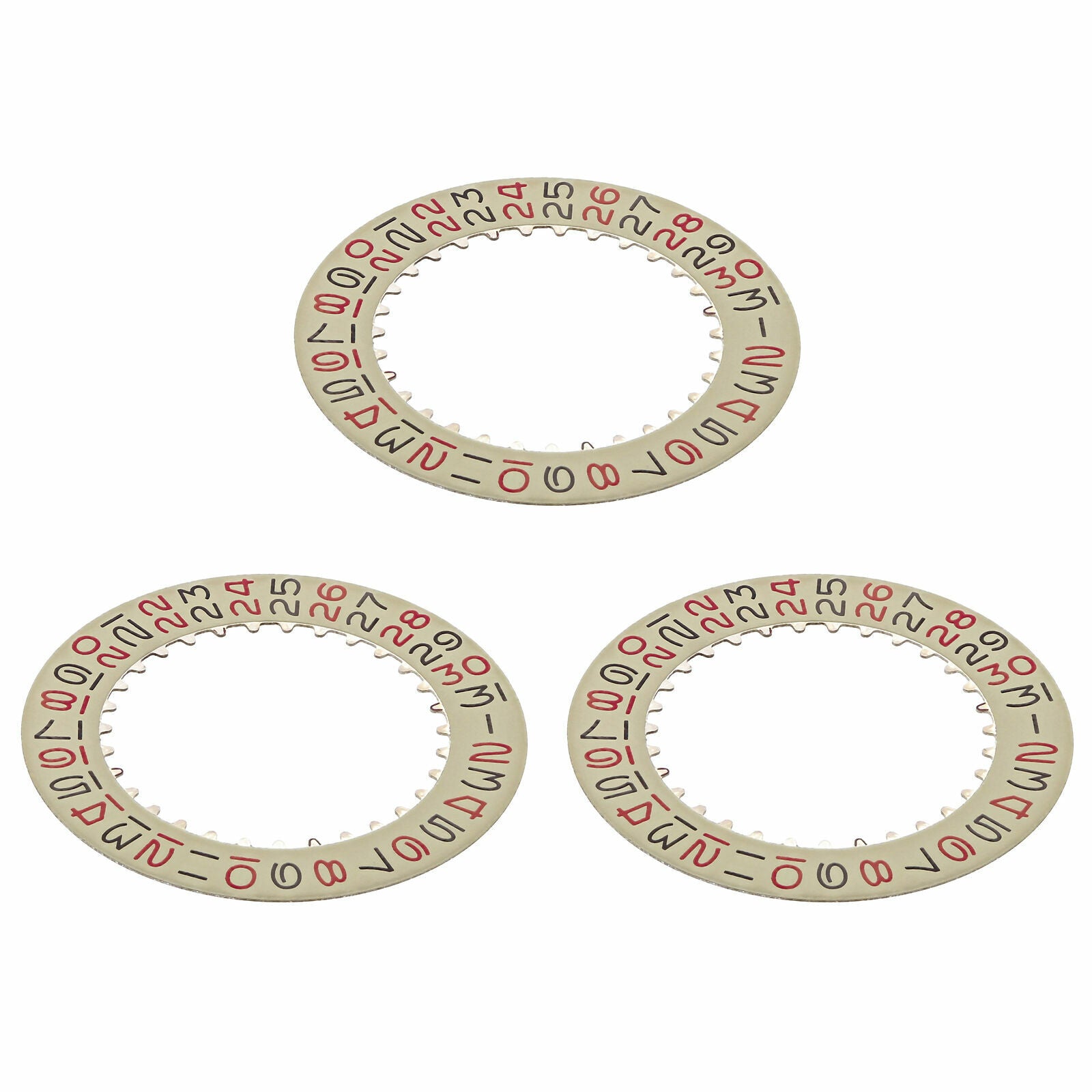 3 DATE DISC ROULETTE FOR ROLEX GMT 6534 6535 6537 6542 6646 CHAMPAGNE/RED/BLACK