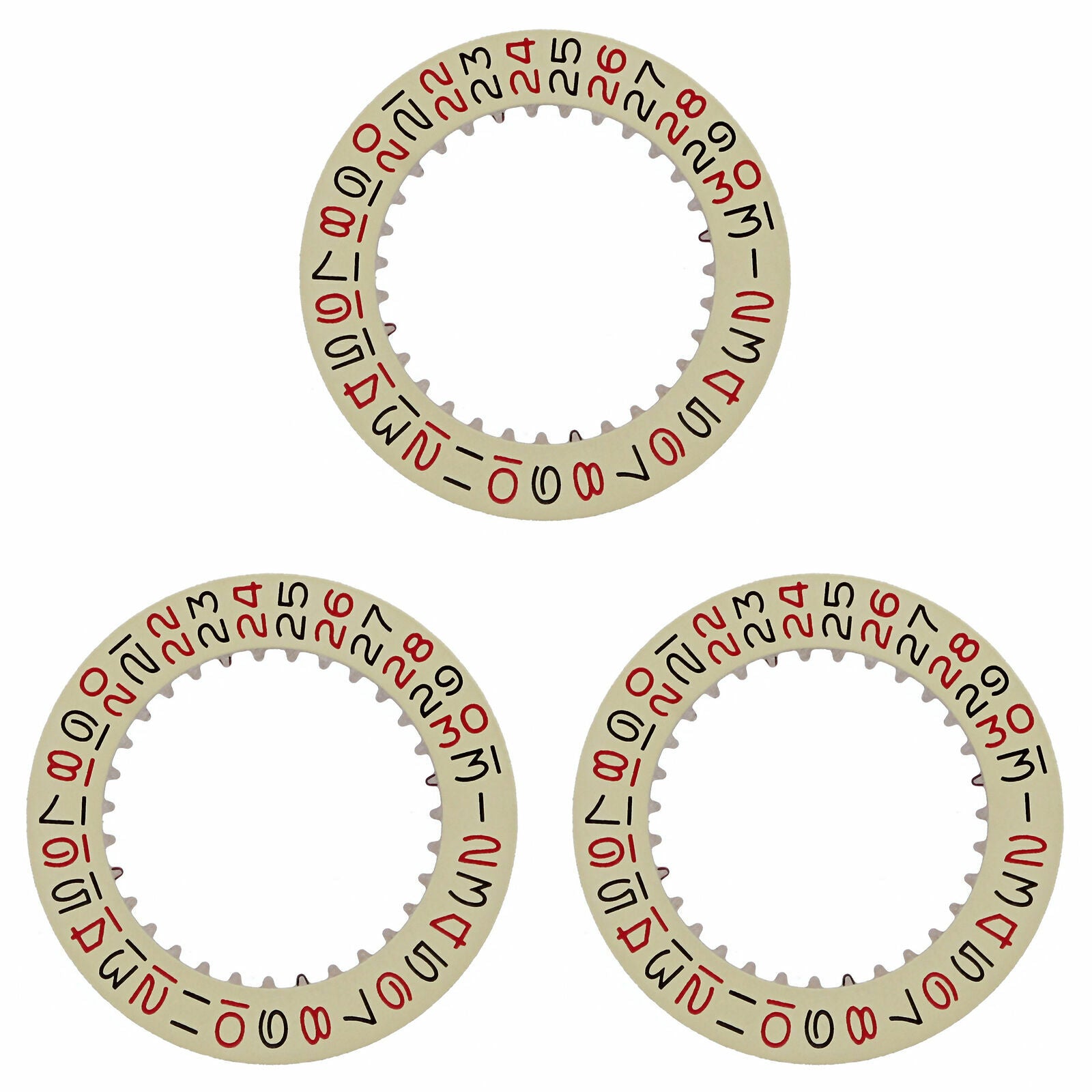 3 DATE DISC ROULETTE FOR ROLEX GMT 6534 6535 6537 6542 6646 CHAMPAGNE/RED/BLACK