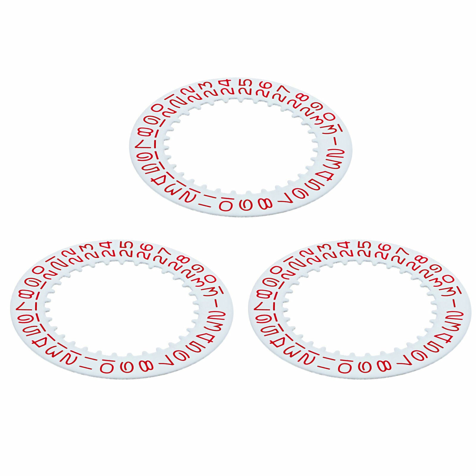 3 DATE DISC FOR 40MM ROLEX SUBMARINER, GMT MOVEMENT # 1530-1570 WHITE RED NUMBER