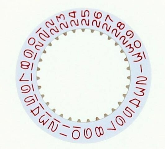 3 DATE DISC FOR 40MM ROLEX SUBMARINER, GMT MOVEMENT # 1530-1570 WHITE RED NUMBER
