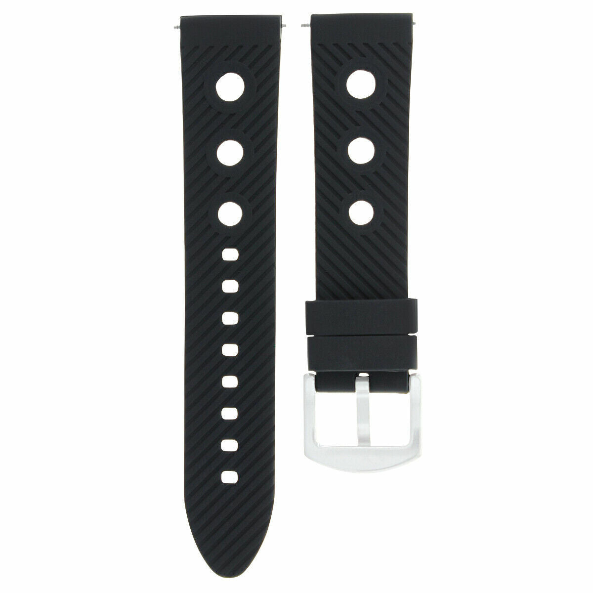 18MM SILICONE RUBBER WATCH STRAP DIVER BAND FOR U-BOAT WATCH BLACK