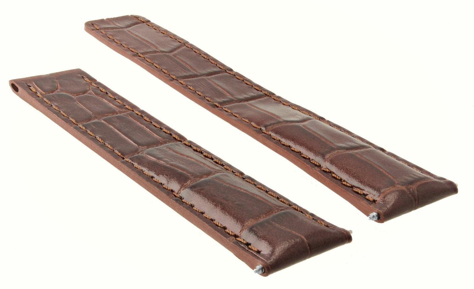 LEATHER WATCH BAND STRAP FOR LONGINES WATCH DEPLOYMENT CLASP 20/18 BROWN