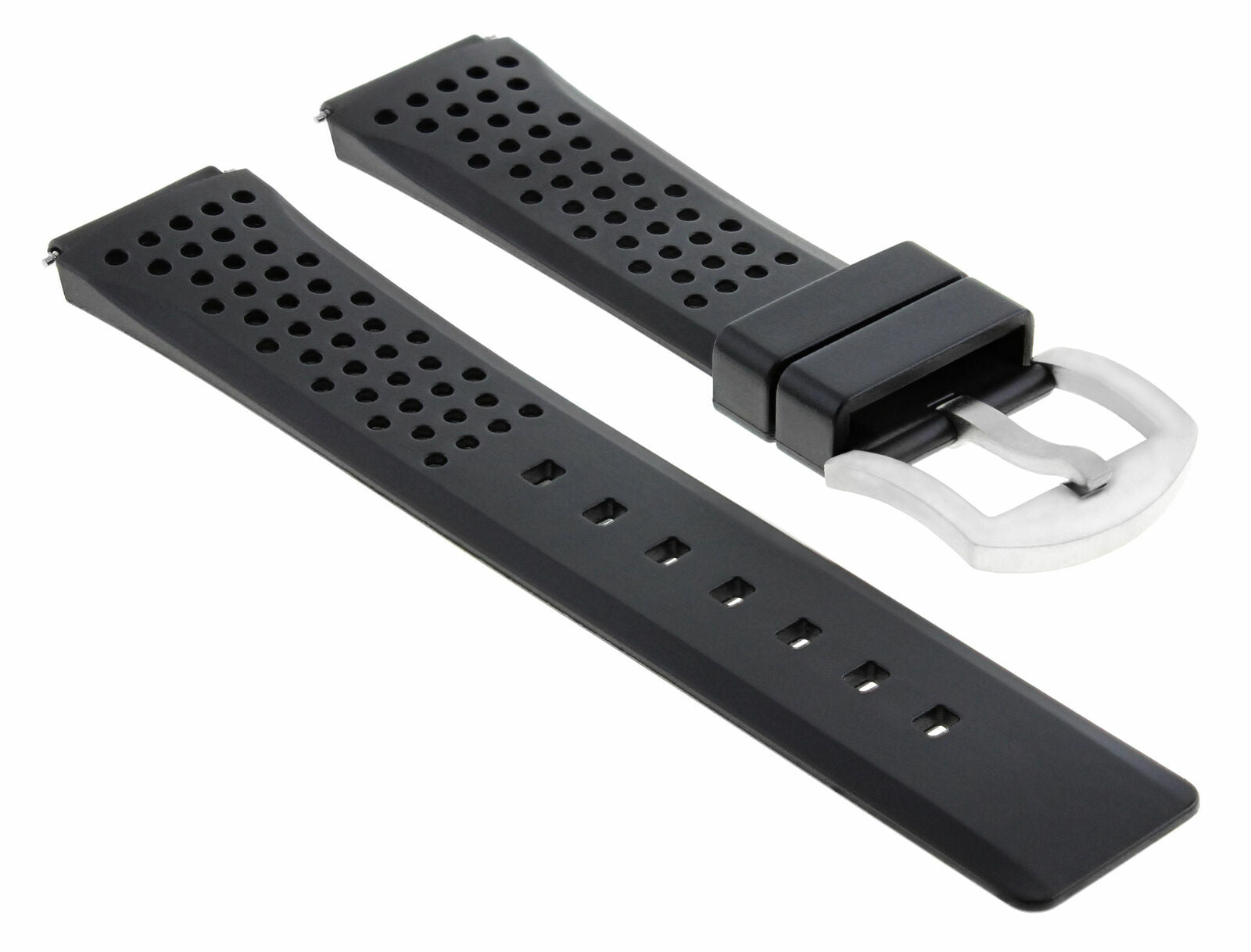 18MM RUBBER DIVER WATCH BAND STRAP FOR TAG HEUER CARRERA FORMULA F1 WATCH BLACK