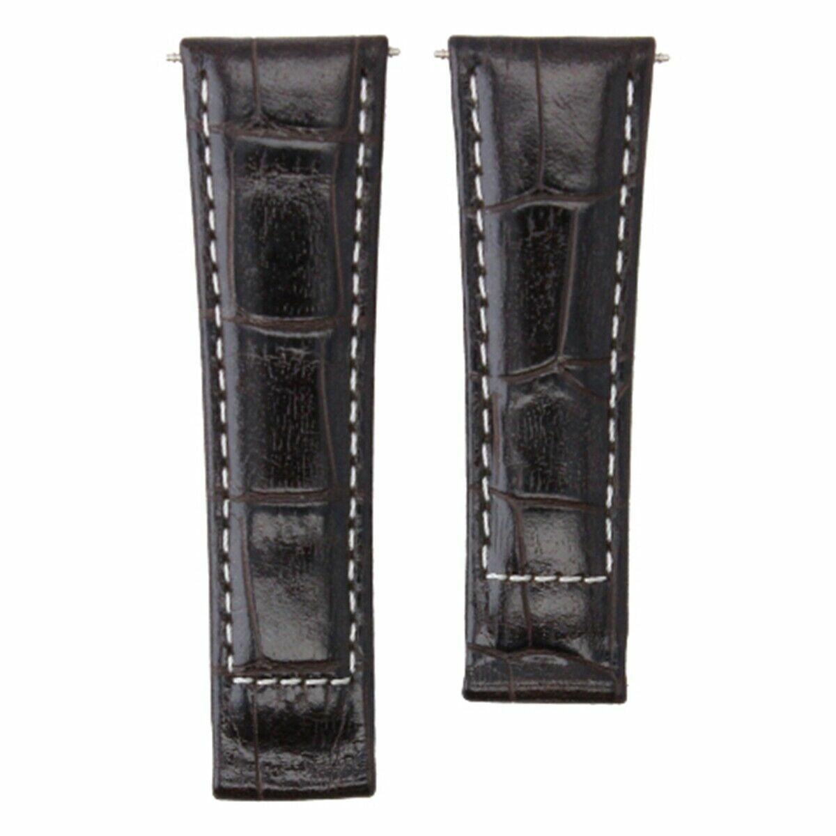 LEATHER STRAP FOR ROLEX DAYTONA 16518 116519 DARK BROWN WHITE STITCH REGULAR