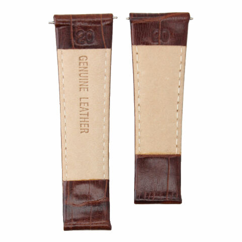 Leather Watch Band Strap for Rolex Daytona 16518 Brown Long Stainless Steel, front view