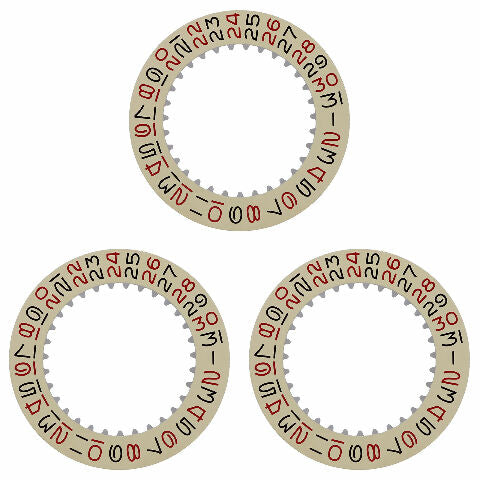 3 DATE DISC FOR ROLEX SUBMARINER 5513 1601 GMT 1680 1665 CHAMPAGNE/RED/BLACK