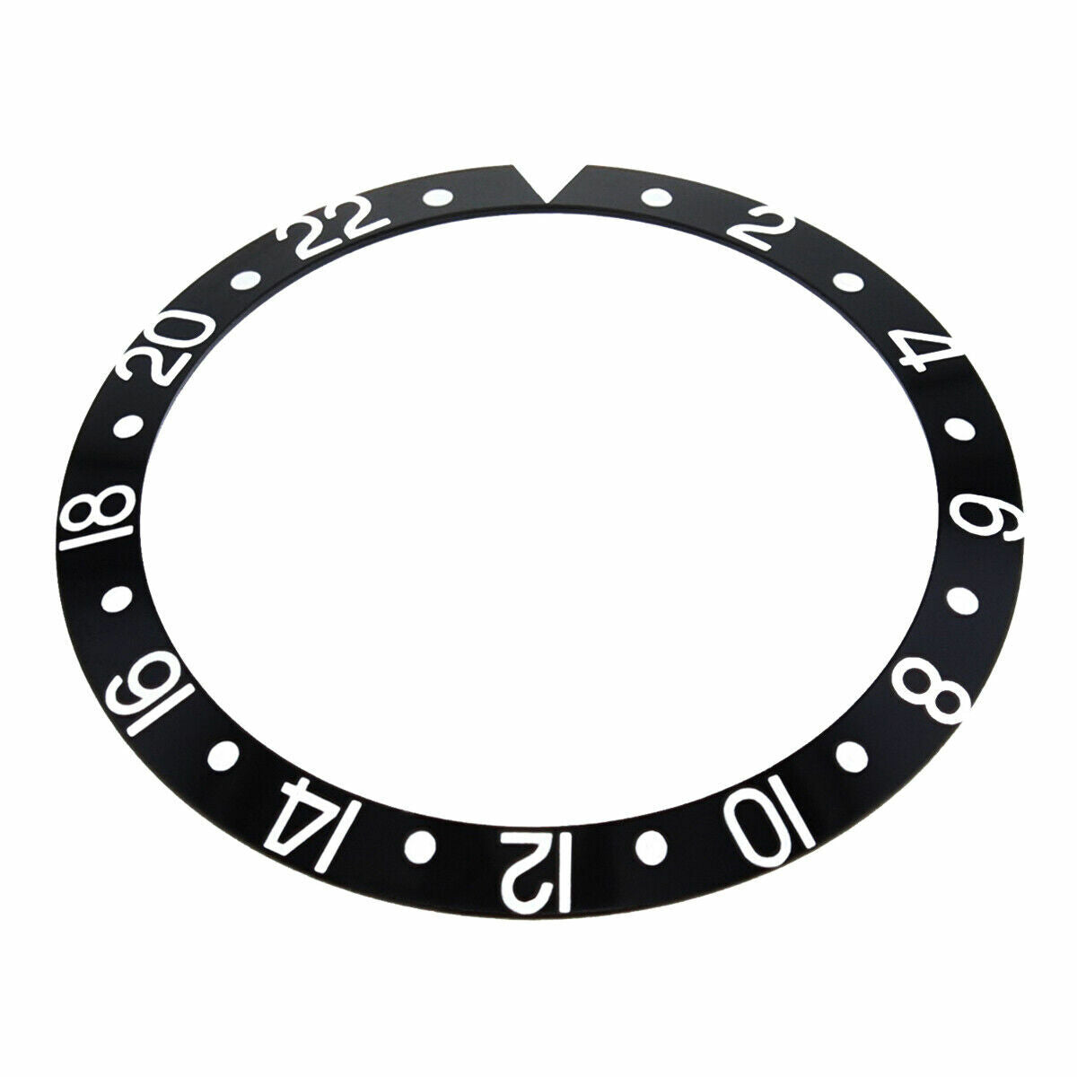 BEZEL INSERT ALUMINUM FOR ROLEX GMT PLASTIC 1675 16750 16750-6 16753 16758 BLACK