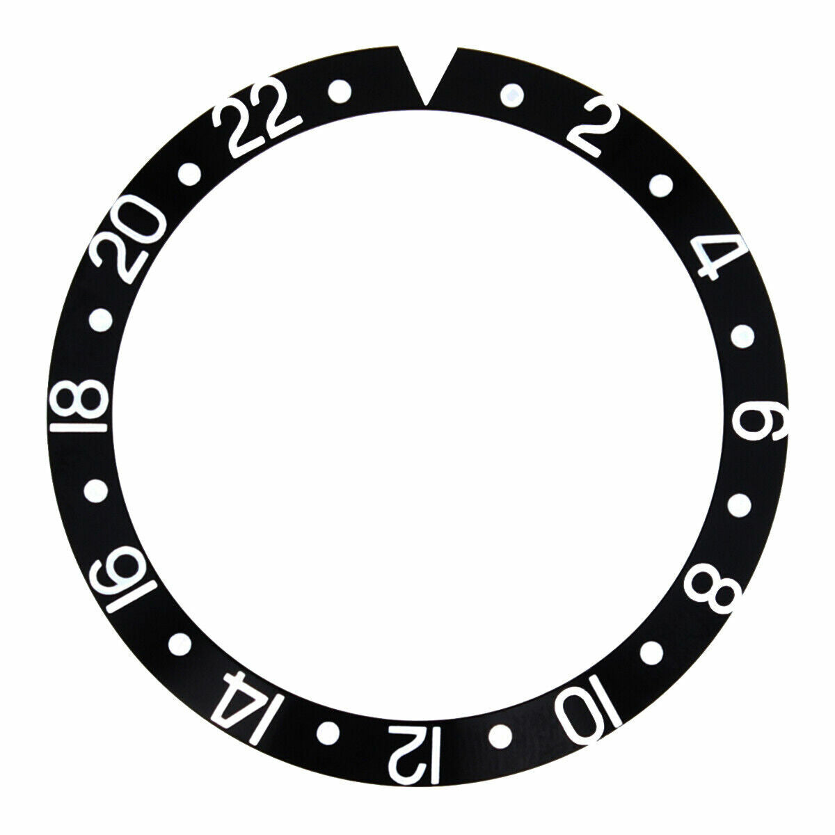 BEZEL INSERT ALUMINUM FOR ROLEX GMT PLASTIC 1675 16750 16750-6 16753 16758 BLACK