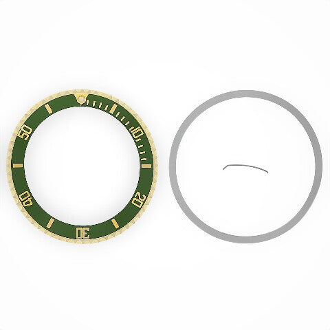 Bezel & Insert for Rolex Submariner 18K 16800 16810 16808 16613 16818 Green Tq