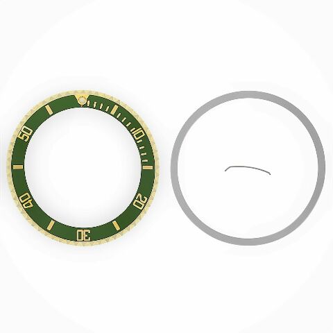 BEZEL & INSERT FOR ROLEX SUBMARINER 18K 16800 16810 16808 16613 16818 GREEN TQ