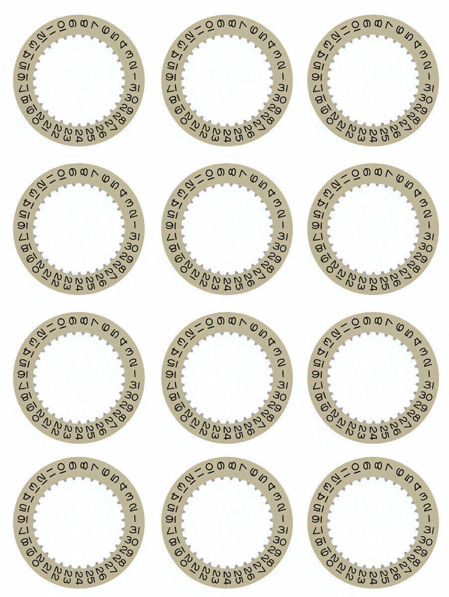 12 CALENDAR DATE DISC FOR ROLEX  DATEJUST SUBMARINER GMT 3130/3135 CHAMPAGNE TQ