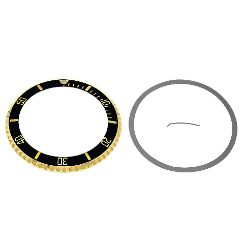 BEZEL & INSERT FOR ROLEX SUBMARINER 18K REAL GOLD 16800 16610 16610LN BLACK