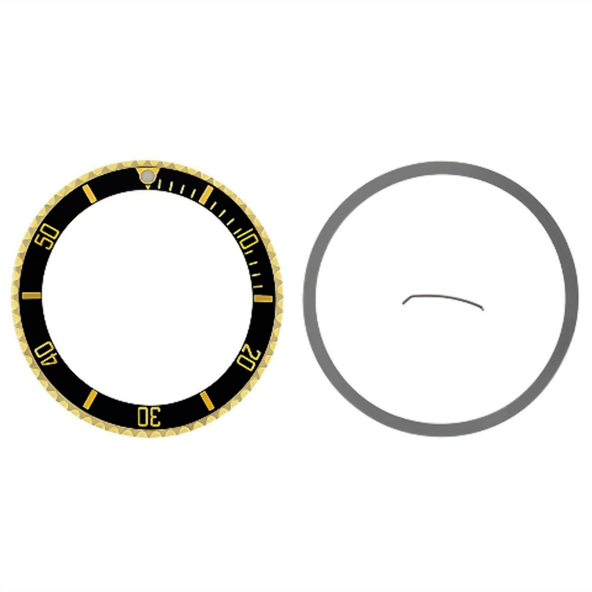 BEZEL & INSERT FOR ROLEX SUBMARINER 18K REAL GOLD 16800 16610 16610LN BLACK