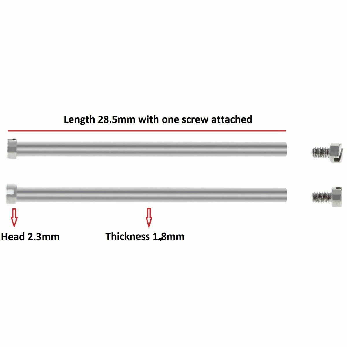 6 SET PANERAI WATCH TUBE + SCREW FOR GMT 44MM WATCH AUTOMATIC - 30MM S/STEEL