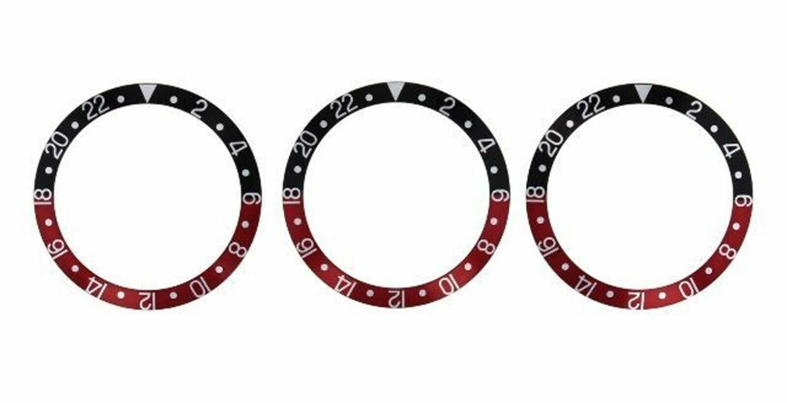 12 BEZEL INSERT ALUMINUM FOR ROLEX GMT 16700 16710 16713 16718 16760  RED/BLACK