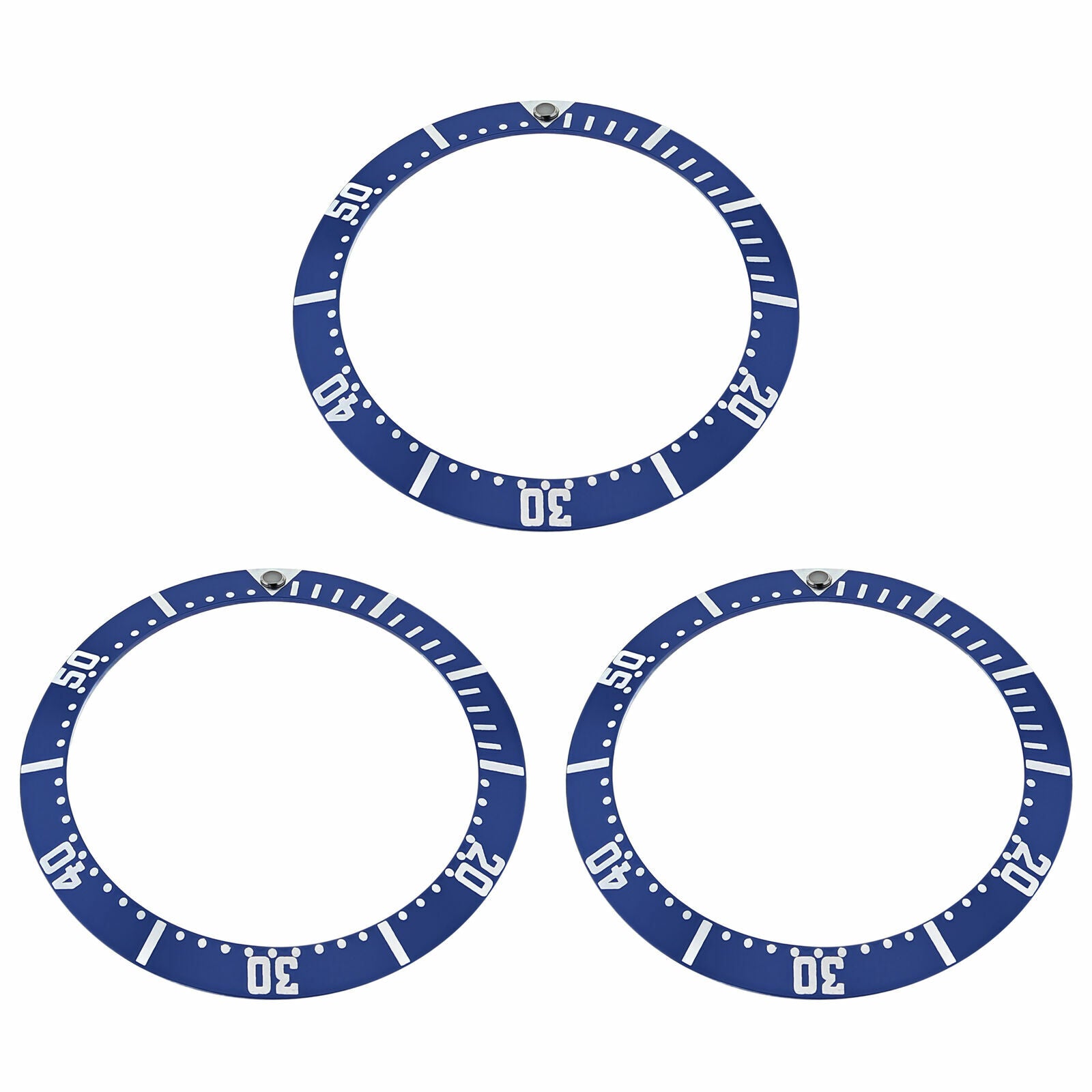 3 BEZEL INSERT FOR OMEGA SEAMASTER PROFESSIONAL CHRONOGRAPH EZ SNAP GROOVES BLUE