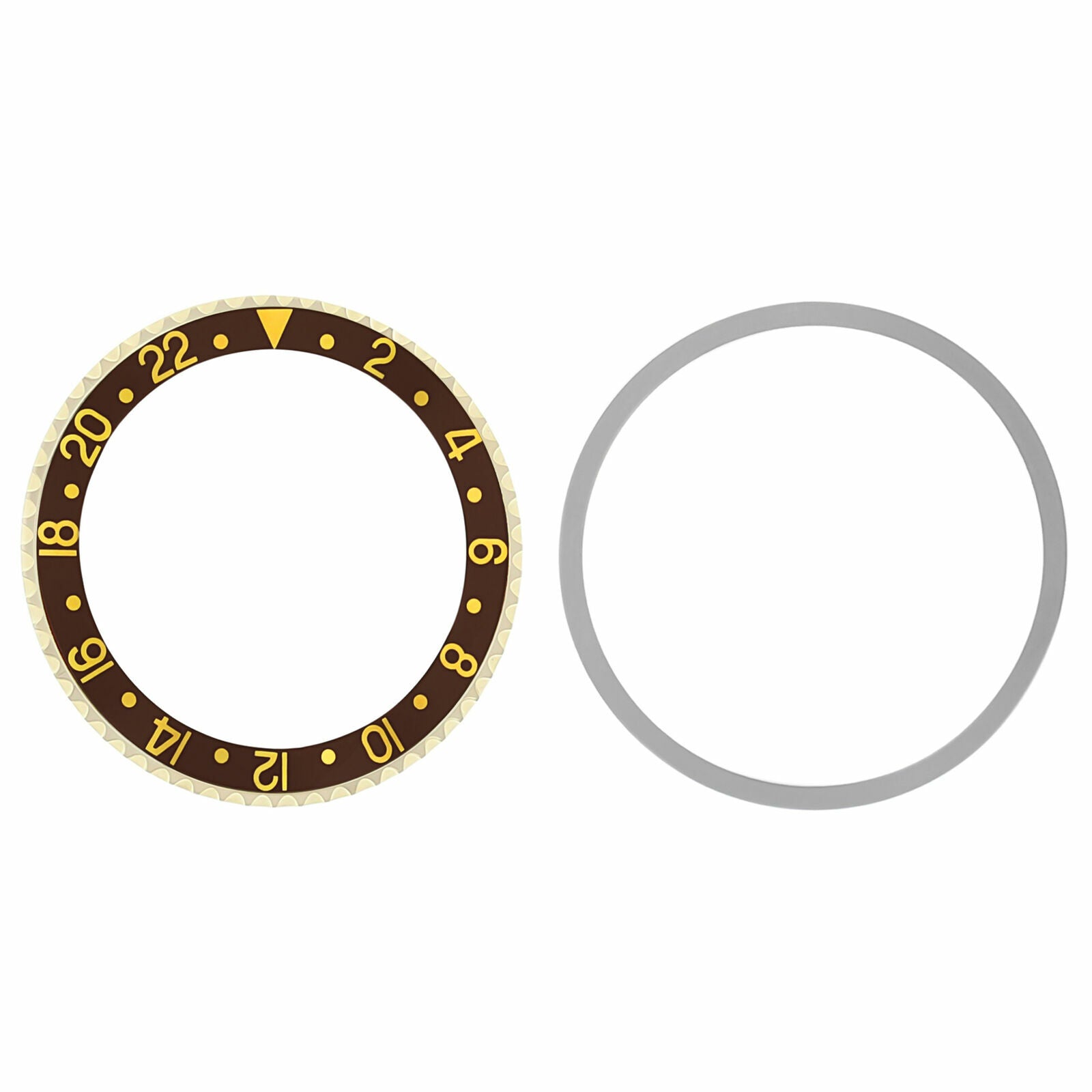 BEZEL & INSERT FOR ROLEX GMT 18KY REAL GOLD 1670 1675 16750 16753 16758 BROWN