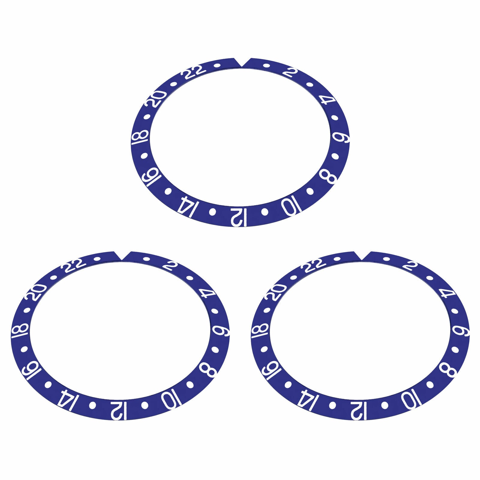 3 BEZEL INSERT ALUMINUM FOR ROLEX GMT WATCH 16700, 16710,16713, 16718,16760 BLUE