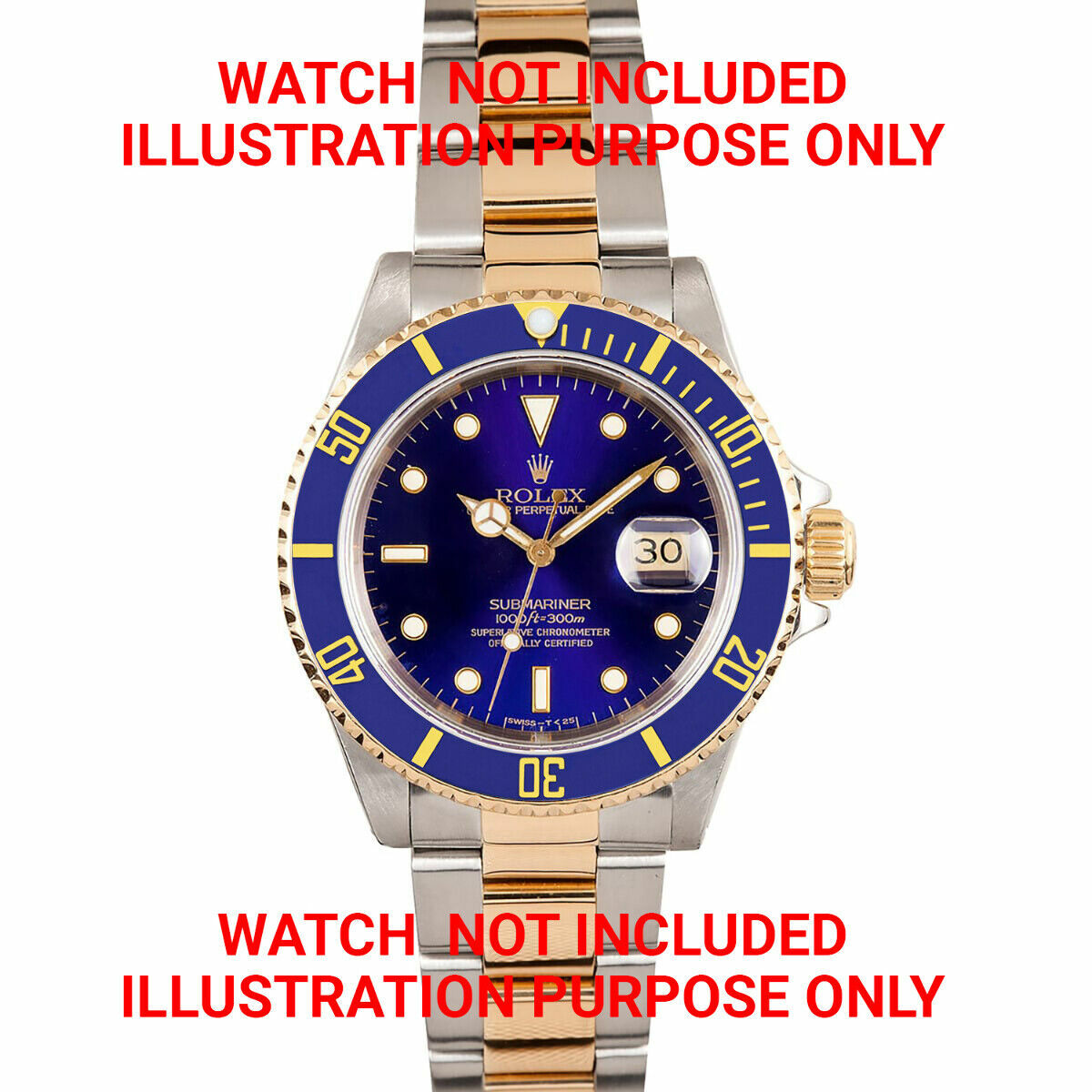 BEZEL & INSERT FOR ROLEX SUBMARINER 18K REAL GOLD 5508, 5512, 5513, 1680 BLUE