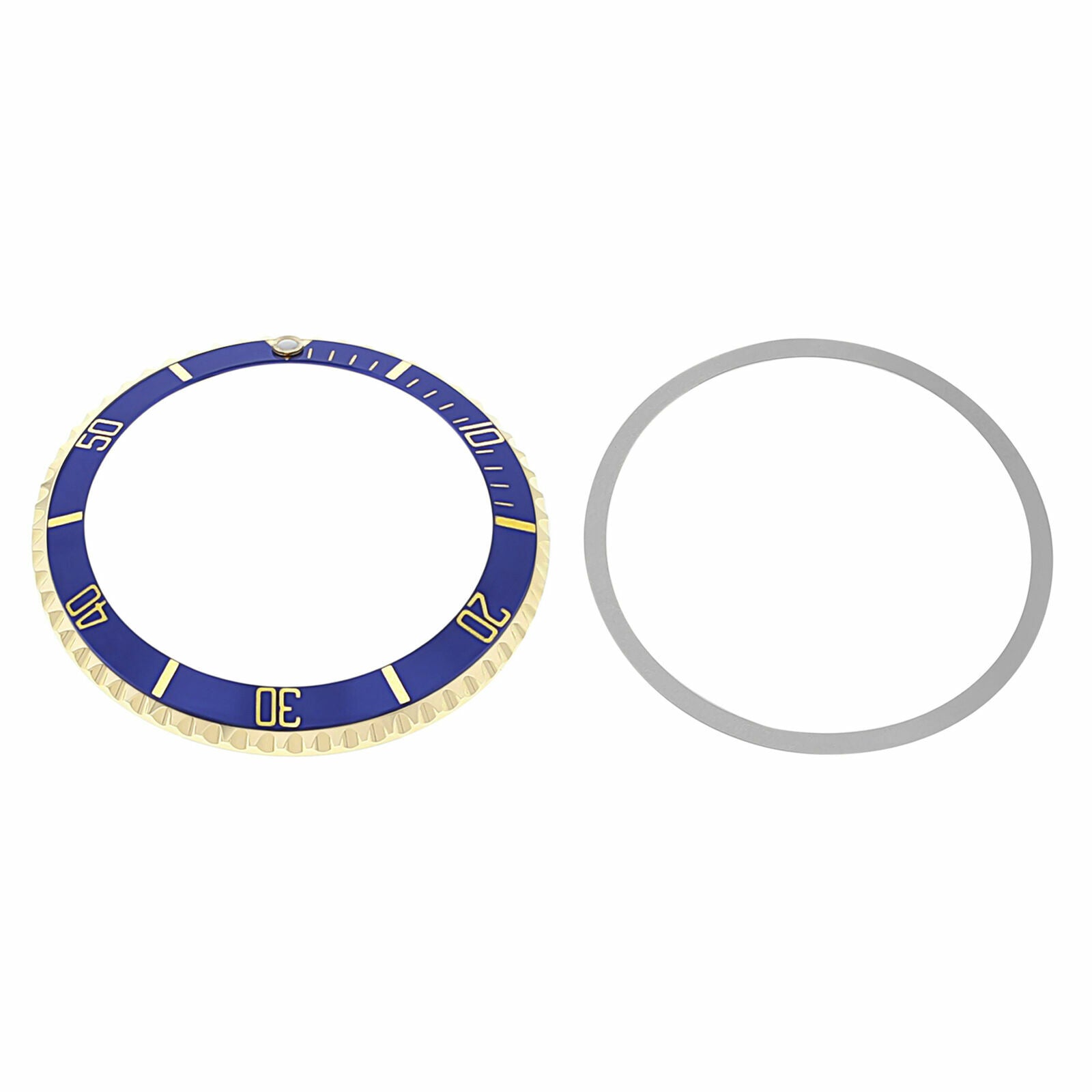 BEZEL & INSERT FOR ROLEX SUBMARINER 18K REAL GOLD 5508, 5512, 5513, 1680 BLUE