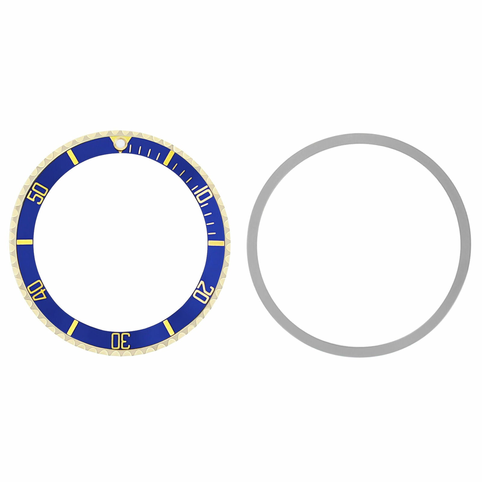 BEZEL & INSERT FOR ROLEX SUBMARINER 18K REAL GOLD 5508, 5512, 5513, 1680 BLUE