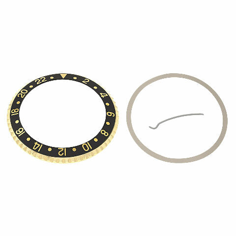 BEZEL & INSERT FOR ROLEX GMT 18KY REAL GOLD 16700 16710 16718 16760 16713 BLACK