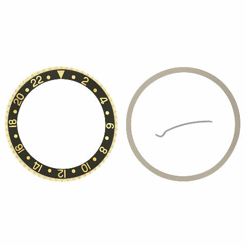 BEZEL & INSERT FOR ROLEX GMT 18KY REAL GOLD 16700 16710 16718 16760 16713 BLACK